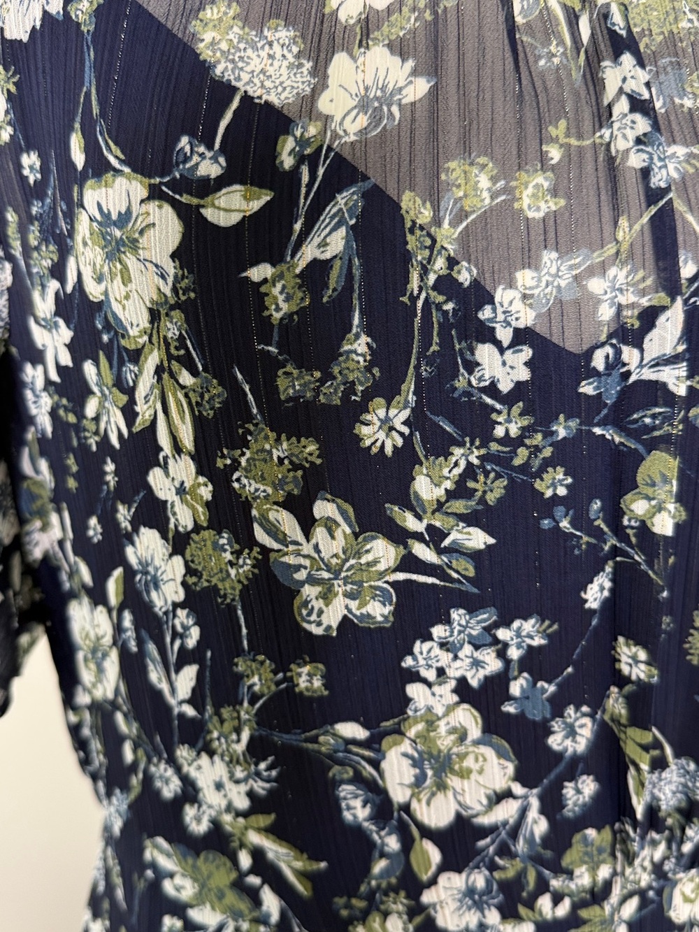 NWT ASTR the Label Flutter Sleeve Maxi Dress Blue Green Floral Size L - Picture 10 of 12